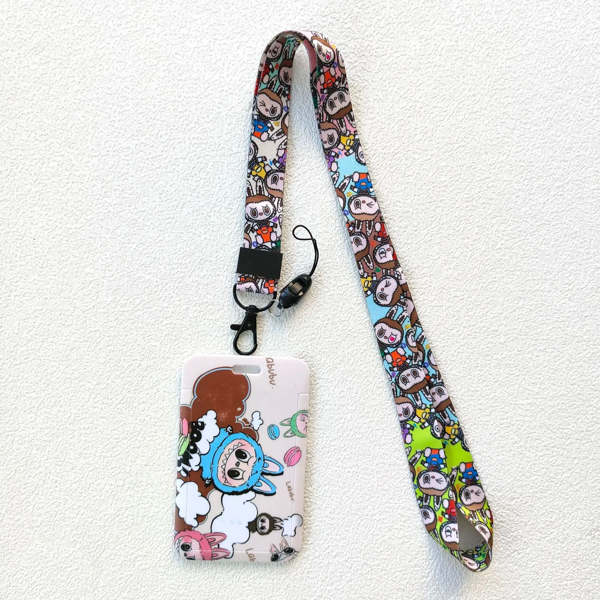 Kawaii Labubu Cartoon Card Holder – Cute Anime Credit Card Case with Lanyard & Keychain for Kids, Students & Adults 6
