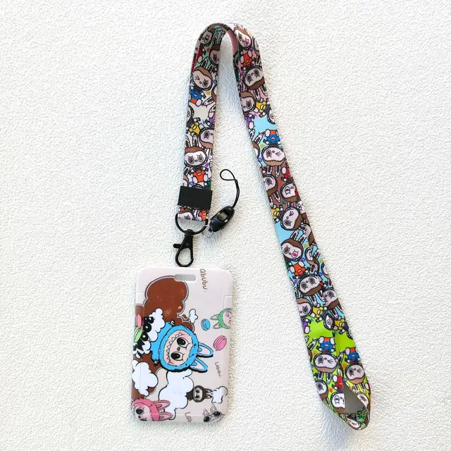 Kawaii Labubu Cartoon Card Holder – Cute Anime Credit Card Case with Lanyard & Keychain for Kids, Students & Adults 6