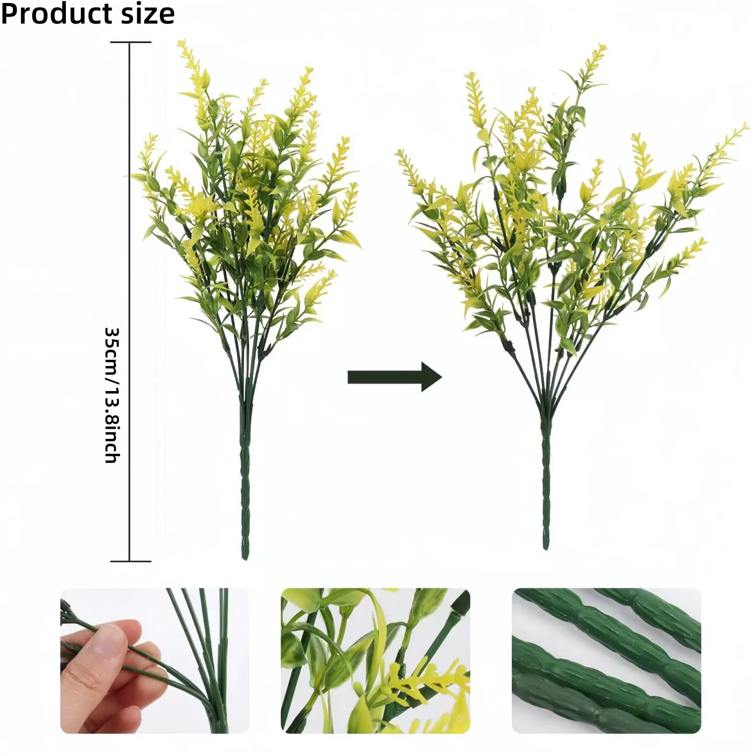 8/12PCS Artificial Lavender, UV Resistant Outdoor Fake Flowers 6