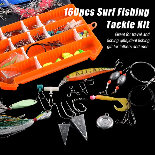 Surf Fishing Rig Kit 160pcs Saltwater Ocean Fishing Gear Rigs