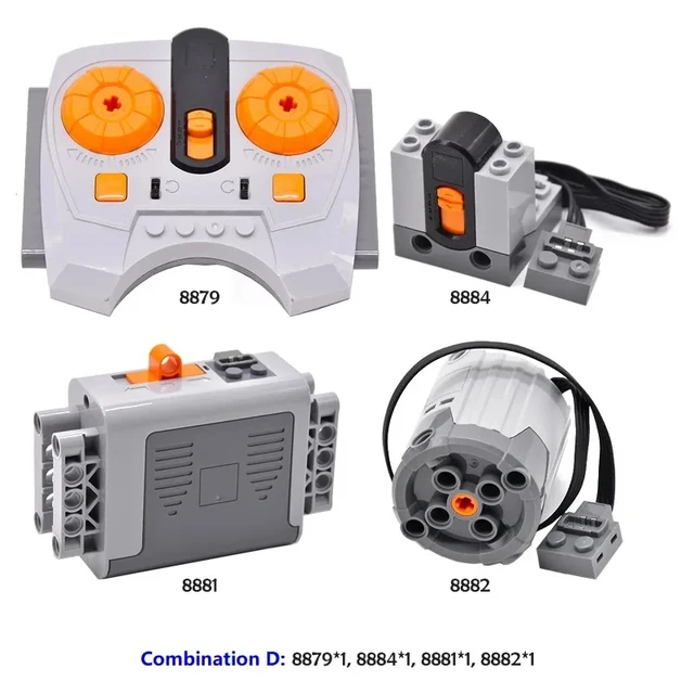 Technical Electronic Model Building Blocks MOC Power Functions Motor Parts IR Speed Remote Control Receiver Battery Box DIY Toys 3