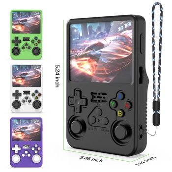 Capa de pele de borracha de silicone macio para console de jogos portátil retrô r36s, capa protetora traseira para acessórios protetores r36s 1