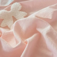 3 Piece Sheet Set  pink bowknot embroidery Quilt Set ， comfortable embroidery  Bedding Set Bedspread for All Season 4