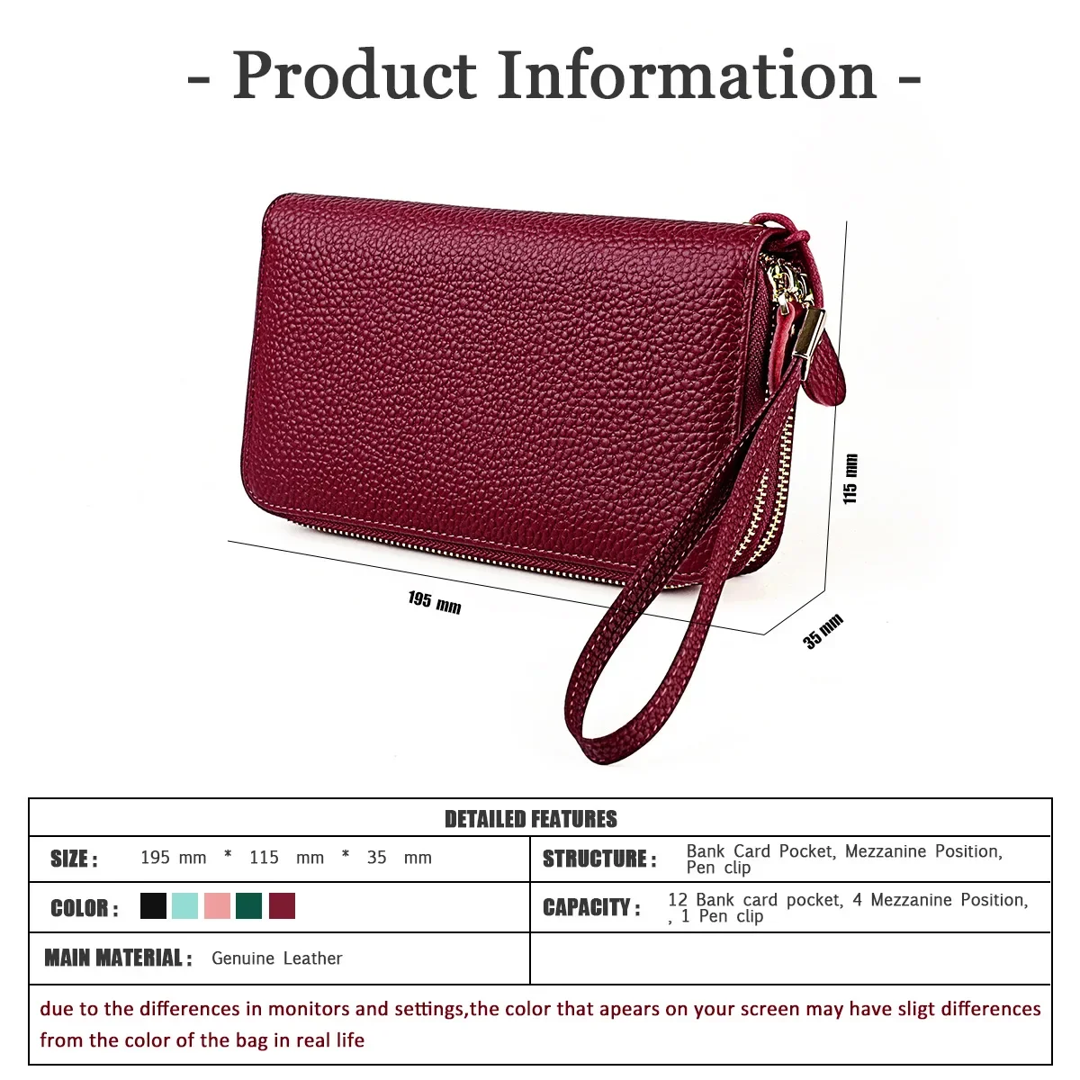 Women RFID Blocking Wallet Leather Two Zipper Around Multifunction Phone Case Clutch Large Capacity Ladies Travel Purse Wristlet