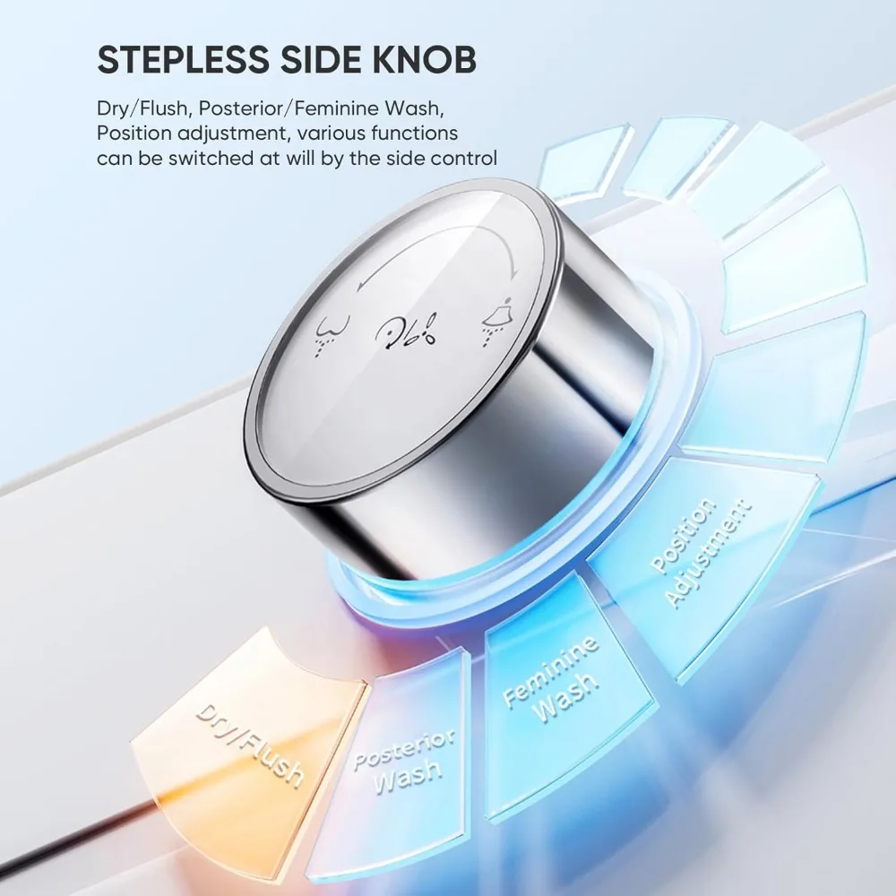Smart Toilet with Built-in Bidet Seat, Tankless Toilet with Auto Lid Opening, Closing and Flushing, Digital Display, Elongated 5