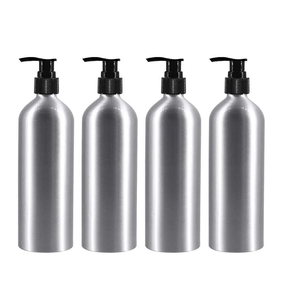 

4 Pcs Dispensing Aluminum Bottles with Pump Empty Sub Dispenser Travel Shampoo Toiletries Baby Hand Soap