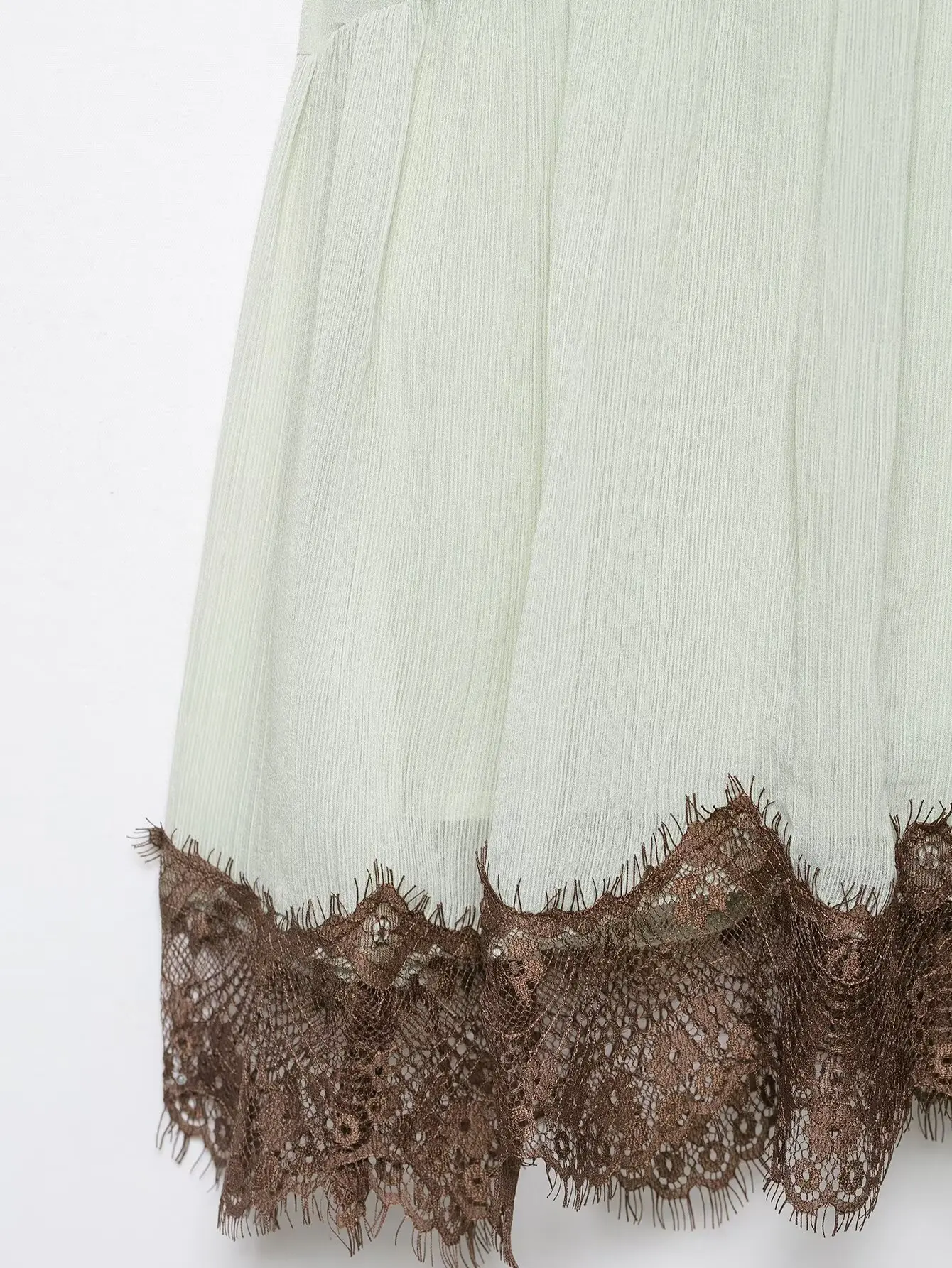 HH Damen Frühjahrsmode V-Ausschnitt Spitzenverzierung Weiches Lässiges Ärmelloses Elegantes Sexy Kurzes Kleid mit Spleißdesign Damen-Trägerkleid – Detail 8
