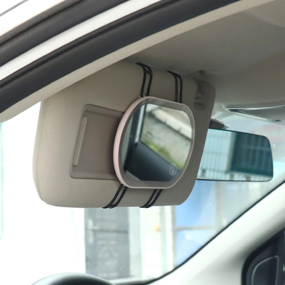 Miroir de courtoisie avec lumière LED, pare-soleil de voiture, miroir  cosmétique, interrupteur à commande tactile, gradation en continu,  accessoires automobiles - AliExpress