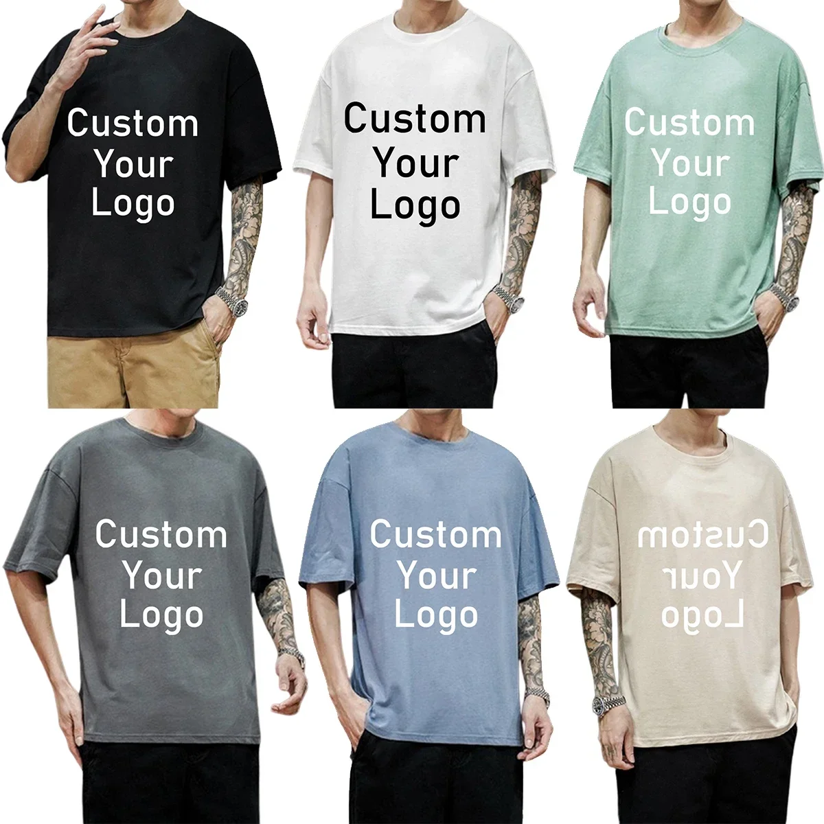 

A1822 Custom Oversize T shirts Make Your Design Logo Pictures or Texts Men Women Printed Special Gifts for Friends