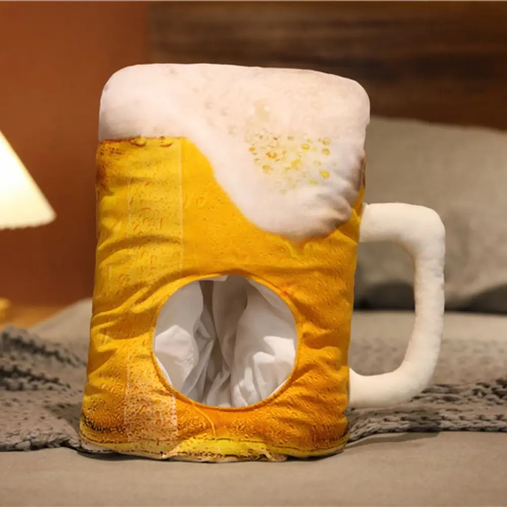 Creative Plush Funny Beer Hat Photo Props Soft Cute Beer Hat Novelty Plush Cap Kids