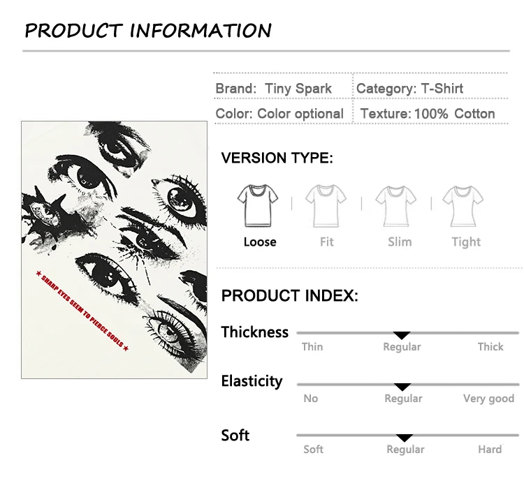 Eyes Print Casual White T-shirt 1 Eyes Print Casual White T-shirt S86fe7b352afe4cb3b532f9795506c6ccd