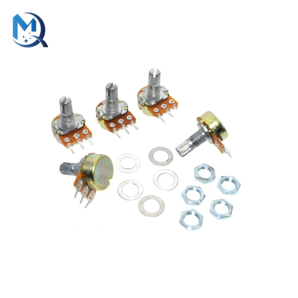 50Pcs WH148 3pin 15mm B1K B2K B5K B10K B20K B50K B100K B250K B500K B1M Potentiometer 1K 2K 5K 10K 20K 50K 100K 250K 500K 1M