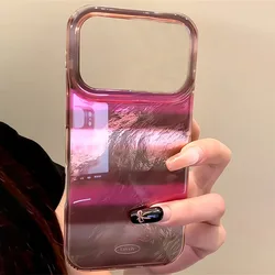 Elegant Rose Red & Brown Striped Glacial Pattern Phone Case Cover - iPhone SE (2020) (1)