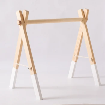 1Set giocattoli a sonaglio in legno per bambini gioca a palestra giocattoli sensoriali appesi mobili pieghevole gioco telaio da palestra attività palestra supporto per bambini staffa regali 1