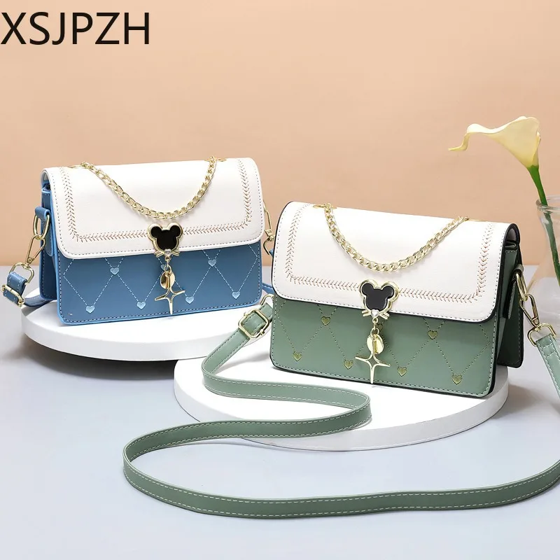 

XSJPZH 2023 New Women Bag Messenger Bag Handbag One Shoulder Diagonal Straddle Student Chain Fashion Small Square Bag Tideway