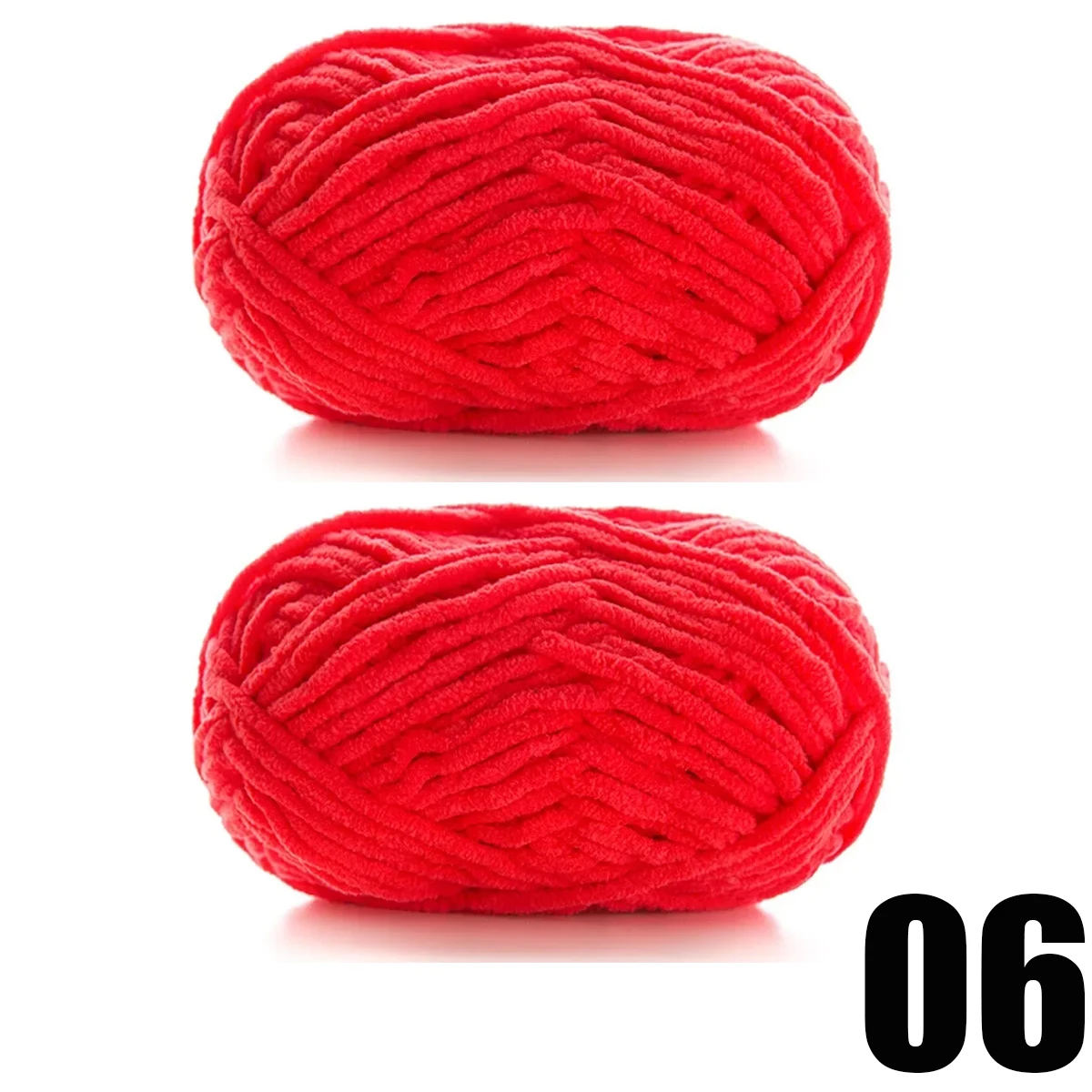 Luxury Soft Chenille Velvet Yarn for Handmade Knitting Projects, 2pcs of 50g Each