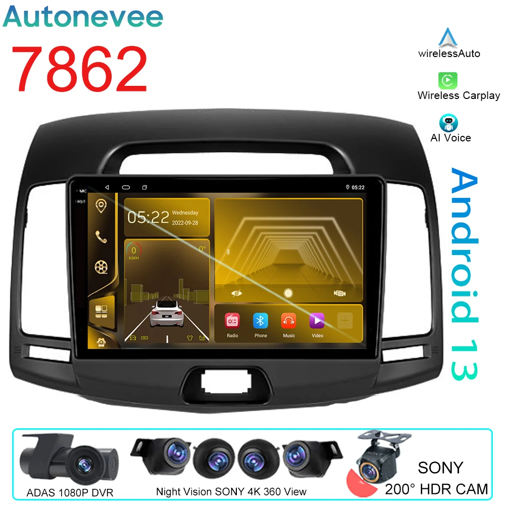 

For Hyundai Elantra 4 HD 2006 - 2012 Car Auto Android Radio Stereo Head IPS Multimedia Player GPS Navigation WIFI 4G No 2din DVD