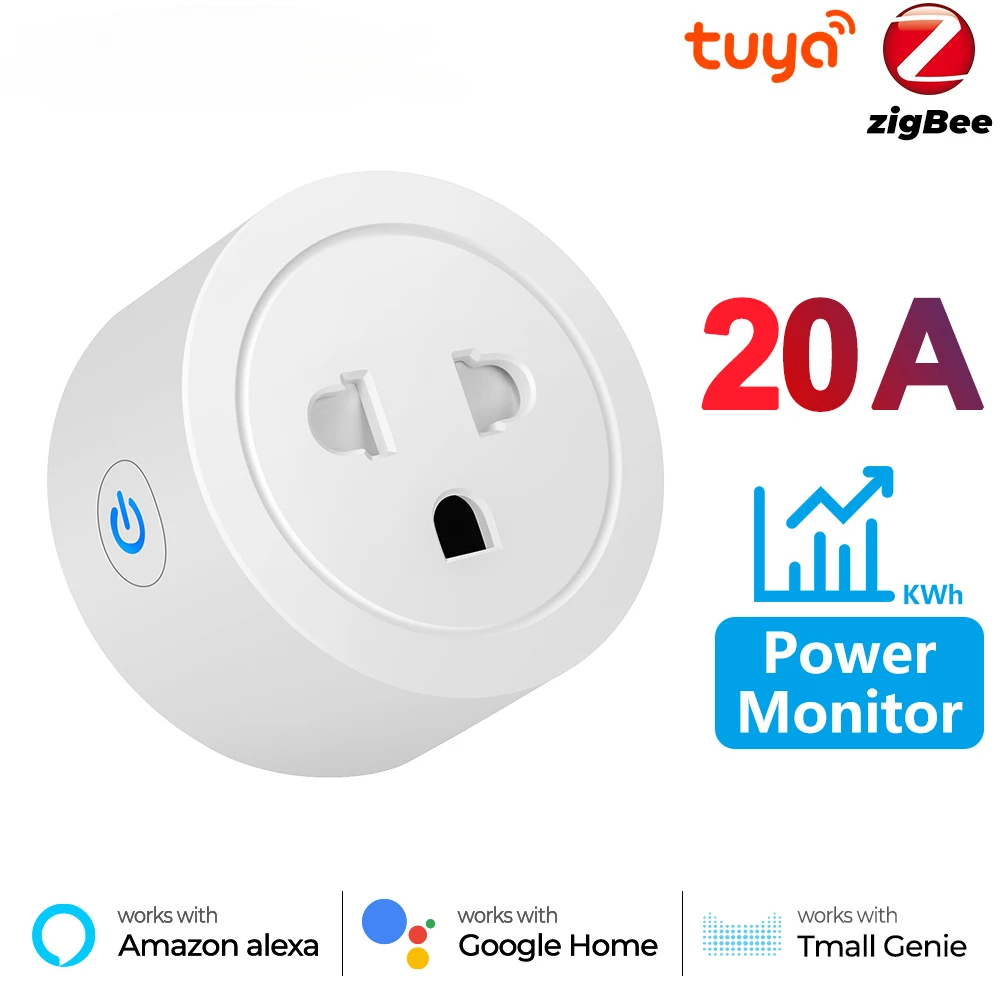 

Смарт-розетка Tuya Zigbee, 20 А/16 А, с голосовым таймером