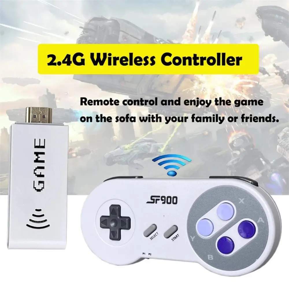 Vilcorn 미니 무선 Everdrive 게임 스틱 콘솔, SNES NES HDMI 호환 내장, SFC 드라이브용 3900 + 레트로 BR 게임