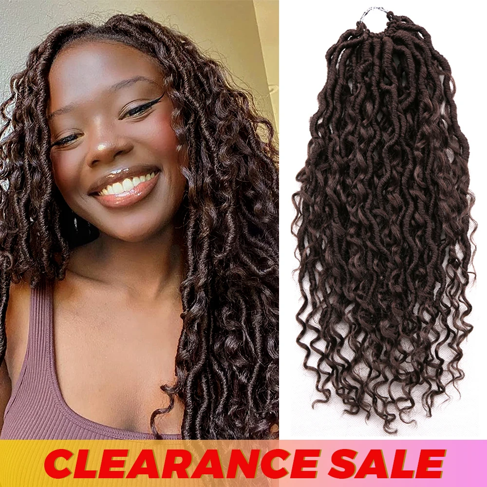 Synthetic River Locs Crochet Hair with Curly Wavy Hair Goddess Faux Locs  Braiding Hair Extensions for African Women Dreadlocks
