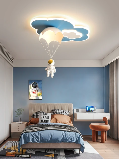 Lámparas de techo Led modernas para el hogar, habitación de niños, estudio,  dormitorio, bebé, dibujos animados, nubes azules, astronauta, lámpara de  araña LED, accesorio de luz - AliExpress