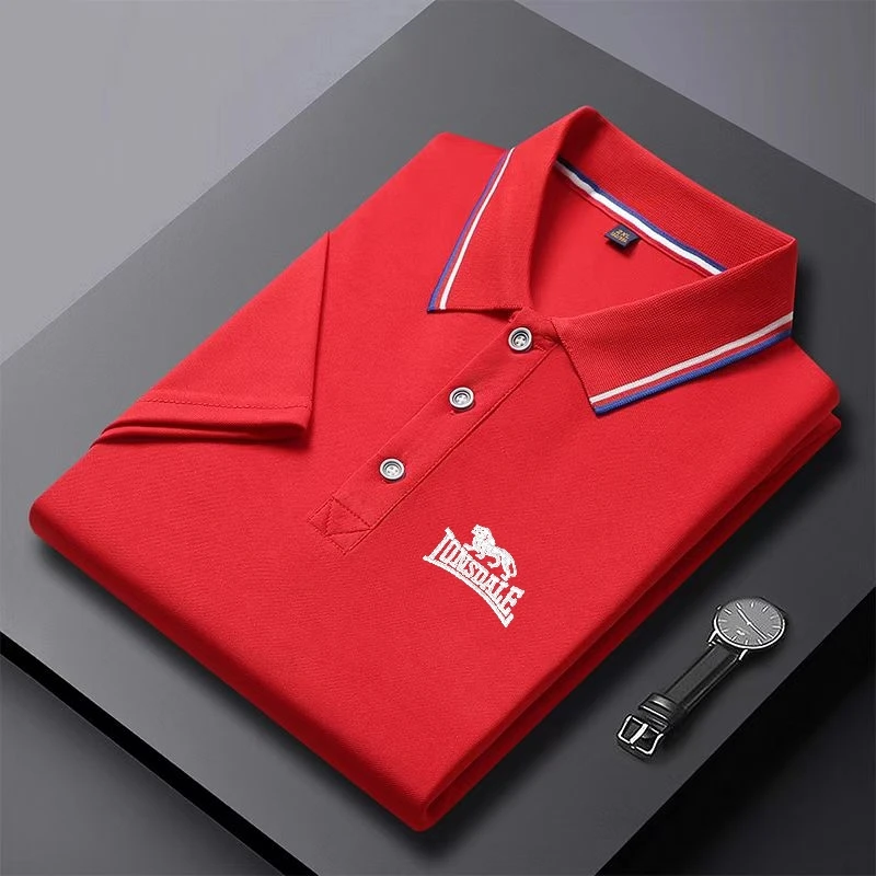 Solid Color Polo Shirt Men's Business Polo Collar Half Sleeved Top Summer Casual Short Sleeved T-shirt for Men An 5