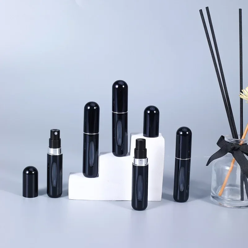Portable Refillable Aluminum Perfume Spray Bottle - Compact Travel Atomizer