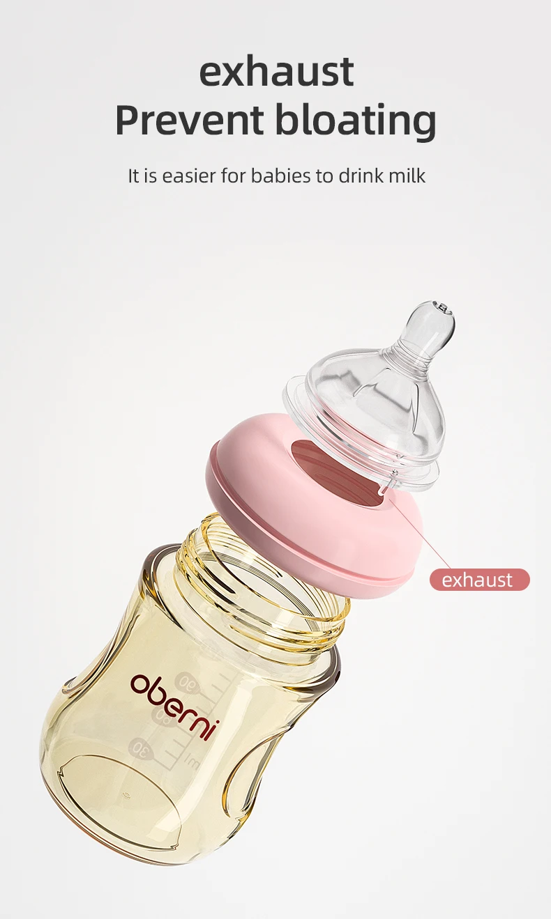 Oberni 150ml+180ml PPSU Imitated Breast Baby Milk Bottle set Anti bloating 0-6 Newborn Baby Bottle With Resistant to Falling 4