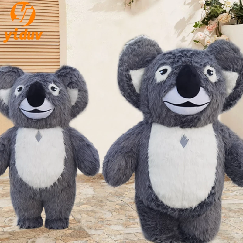 Neue Plüsch Koala aufblasbare Puppe Kostüm Erwachsenen niedlichen Tier Rollenspiel Set Cartoon Puppe Weihnachten Party Bühne Performance Requisiten