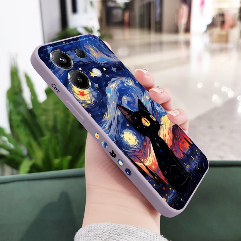 Star Cat Silicone Phone Case - Stylish & Durable Cover