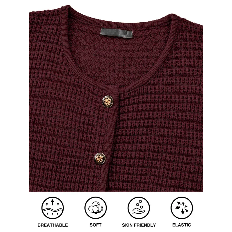 B50B-여성 니트 가디건 스웨터 가을 패션 긴 소매 버튼 다운 트렌디 캐주얼 재킷 겨울 옷