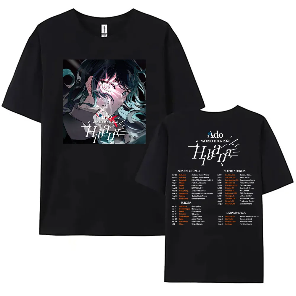 Ado WORLD TOUR Hibana Tシャツ 黒 M ライブ Japanese Ado Hibana WORLD TOUR 2025 New T-Shirts Men Women