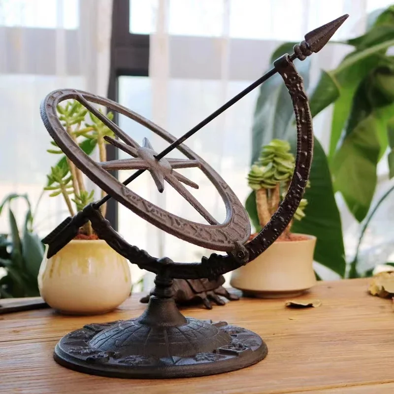 hand made antique cast iron sundial for home garden decoration vintage sundial