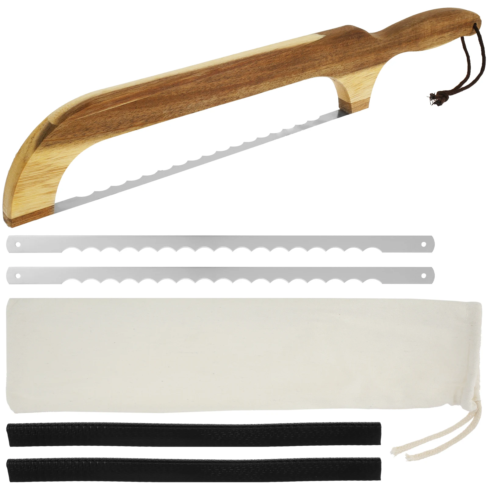 Wooden Bread Bow Cutter Serrated Bagel Cutter Bread Sourdough Slicer Portable Cutting Tool Kitchen Supplies baking tool,baking accessories,bread cutter