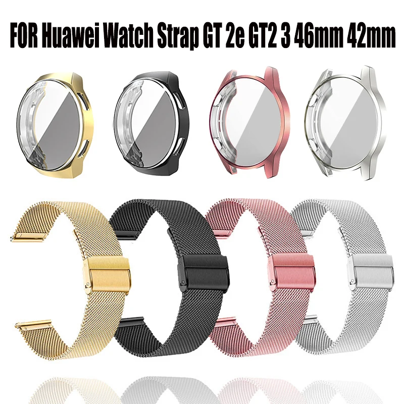 

Huawei Watch Strap GT 2e GT2 3 46mm 42mm Band With Case TPU Screen Protector Huawei GT 2 Pro GT2e Bracelet Accessories Watchband