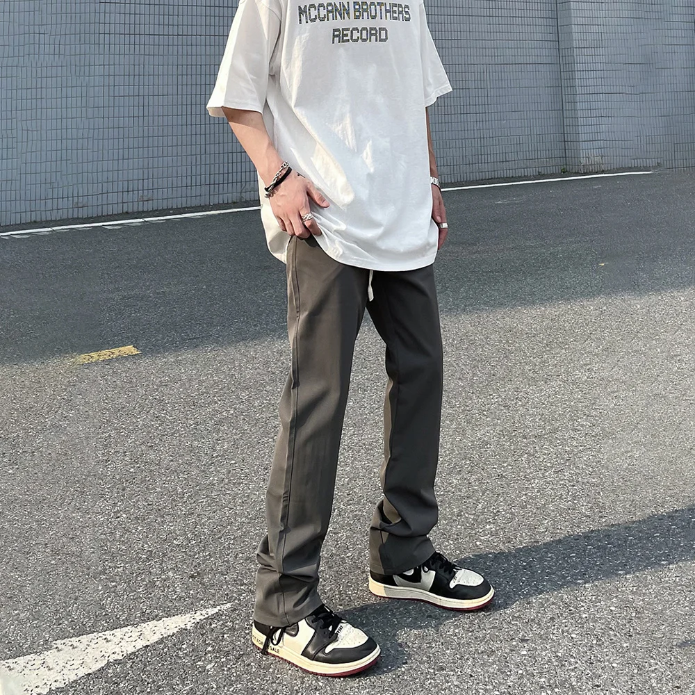 Summer Casual Pants Mens Formal Skinny Fashion Fit Y2k Slim Trousers Streetwear Simple Solid Color Designer Pantalones Hombre