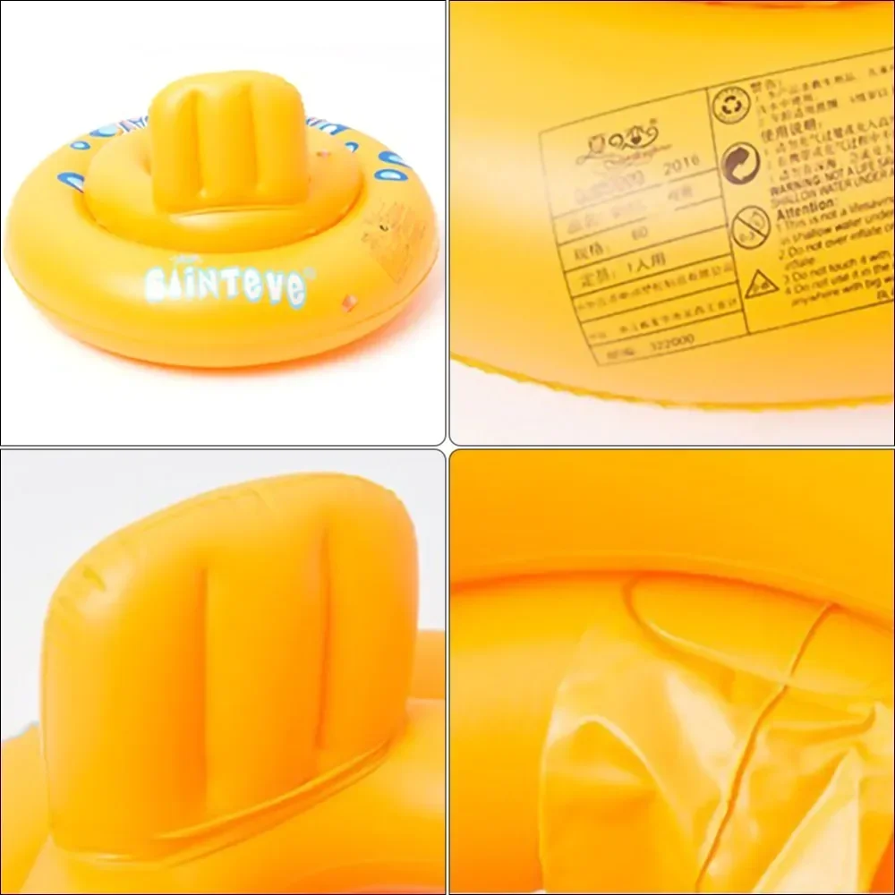 Swim Ring Baby Swimming Seat Baby Toys Cute Summer Inflatable Toddlers Bathtub Kids Wheels Portable Swimming Float Ring 3