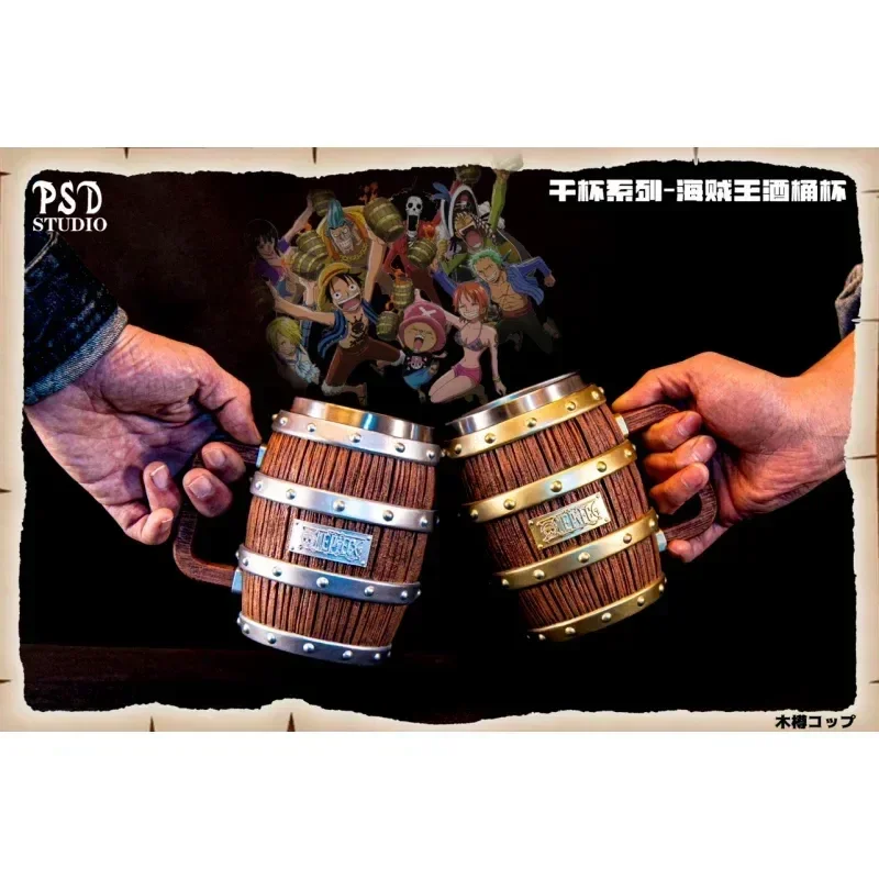 

One Piece Barrel Cup Figure Luffy Ace Sabo Wine Cheers Series Gold Silver Colour Ornament 304 Food Grade Stainless Steel Cup