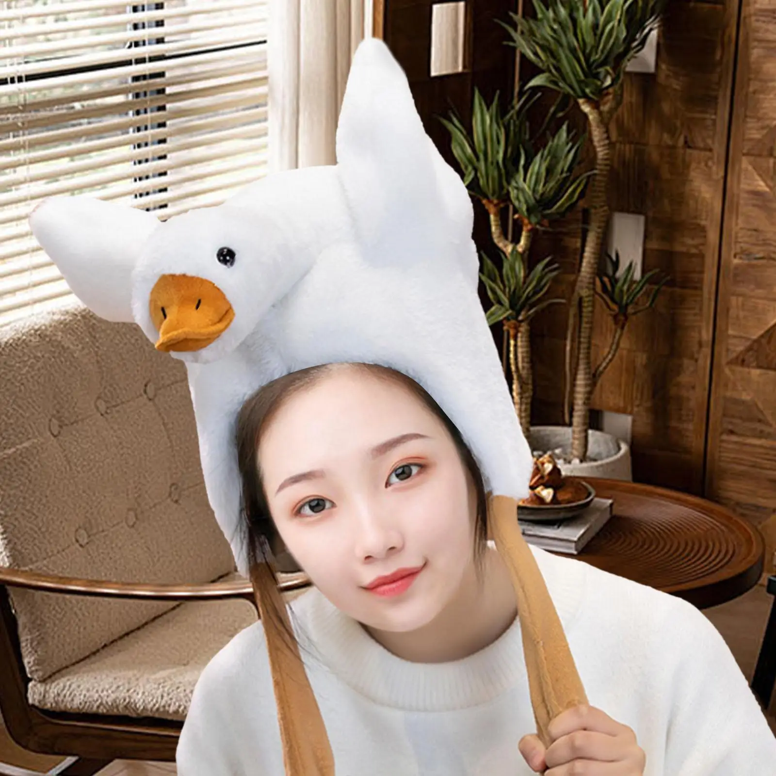 Comfortable Plush Hat Goose Shape Costume Accessories for Role Play Carnival