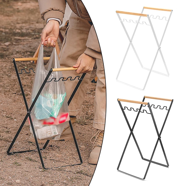 Foldable Plastic Garbage Hanging Bag Outdoor Camping Rubbish Bag Storage  Rack Holder Portable Kitchen Organizer Trash Bag Rack