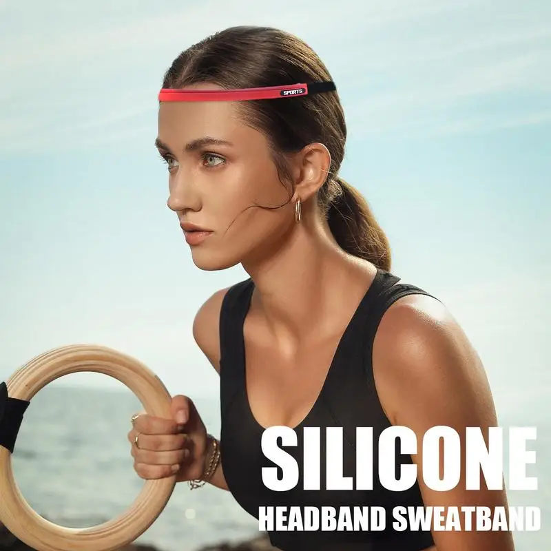 Anti-slip Elastic Headband Rubber Yoga Hair Bands For Women Men Running Fitness Sports Football Stretch Sweatband Candy Color sports headbands