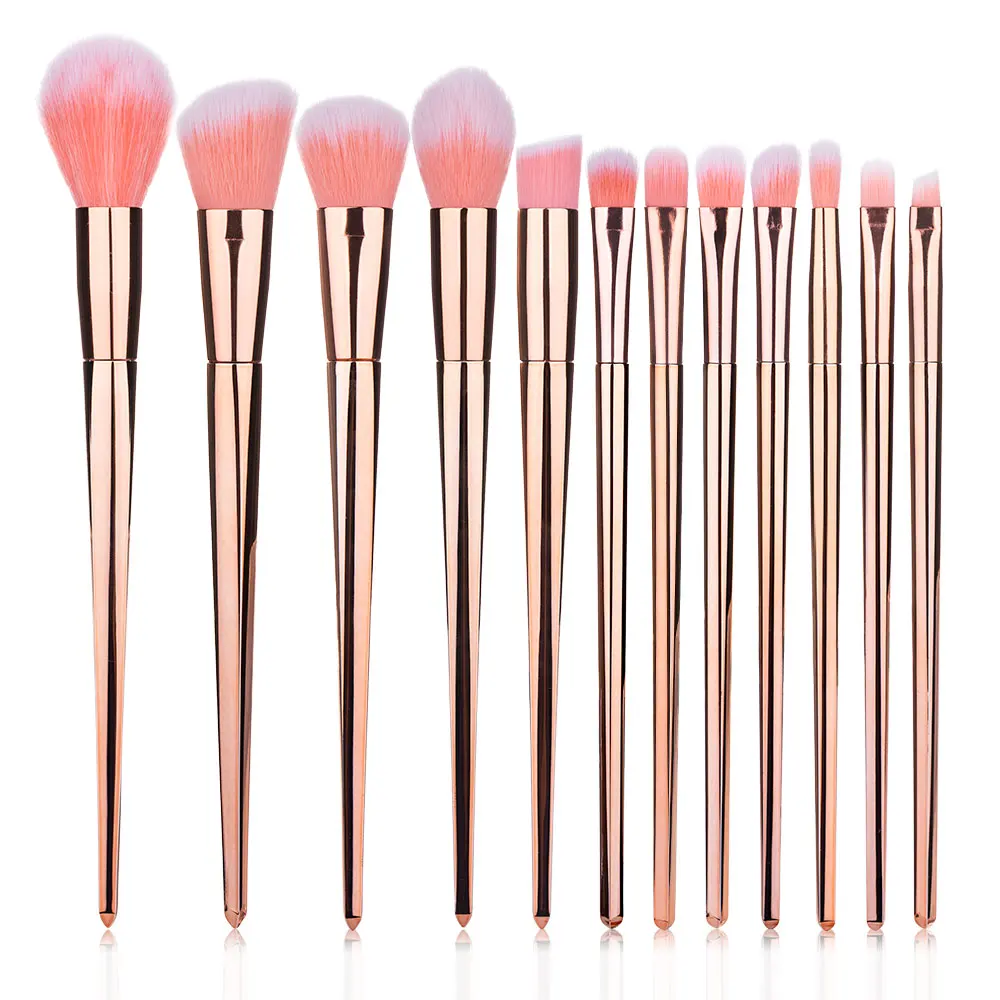 Set di 12 Pennelli per il Trucco: Pennello per Fondotinta in Polvere, Pennello per Blush, Pennello per Contouring, Correttore, Pennello per Occhi, Pennello per Sopracciglia, Strumenti Cosmetici - immagine 2
