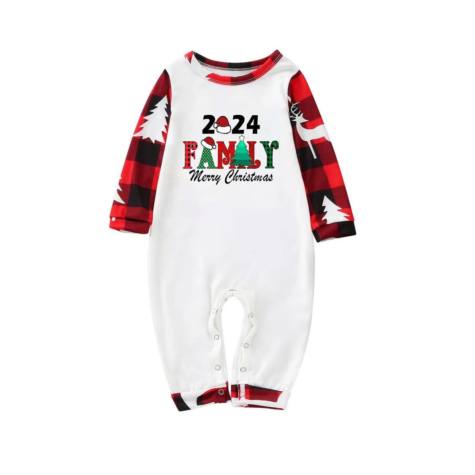 thumbnail image 5 of Conjuntos familiares a juego para Navidad, pijamas de 2 piezas para mamá, papá e hijos, mamelucos para bebé, ropa de dormir informal y holgada, pijamas de aspecto familiar para Navidad, 5 of 5