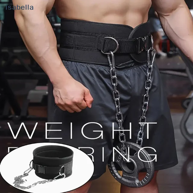 60564-59d842.jpg ♥Weightlifting Dip Belt with Chain - Heavy Duty Neoprene Waist Belt for Pull-Ups & Squats