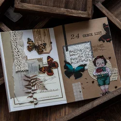 3 Sheets Vintage Butterfly Sticker Forest Creative Specimen Planner DIY Decoration Material Stationery Stickers School Supplies