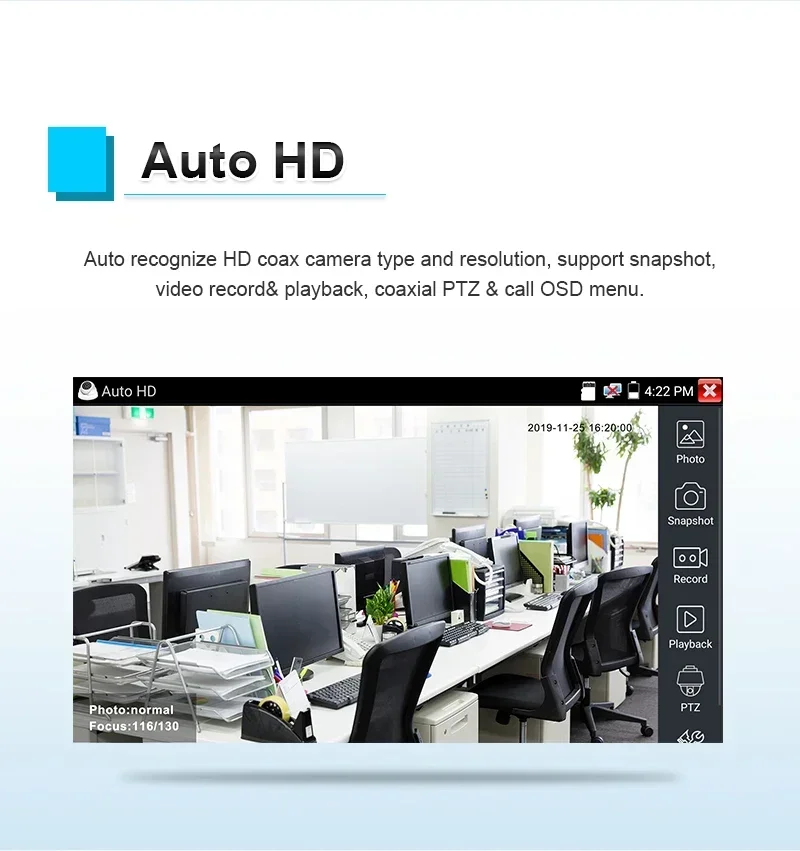 IPC-5200/5100 Plus 8MP 4K AHD CVI TVI CVBS IP Camera Test 5.4" IPS Touch Screen