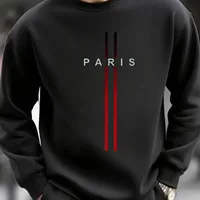 Men's Black Athletic Fit Sweatshirt - Sporty & Casual