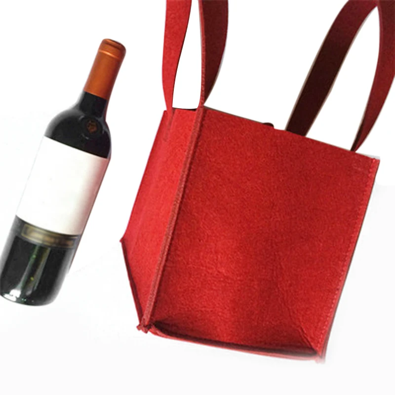 

Beer Wine Protective Handbag Storage Bag, Felt 6 Grid Design, Enjoy Your Wines Anywhere, Gray/Wine (As Pictures Show)
