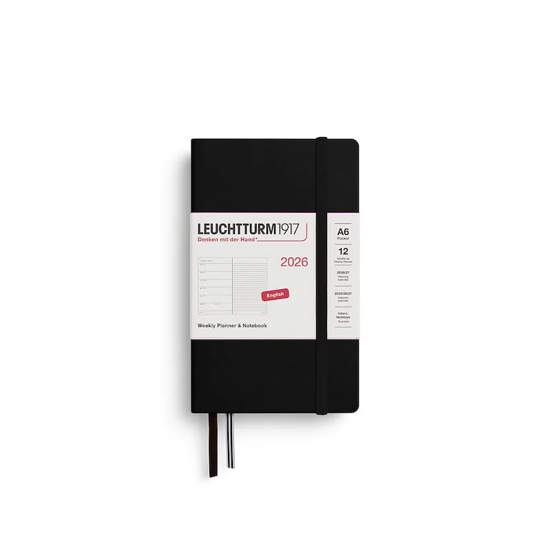 Leuchtturm1917 2026 ウィークリープランナーノートブック - エレガントなカバー付きの12ヶ月オーガナイザー、スムーズな書き心地、酸フリーの紙