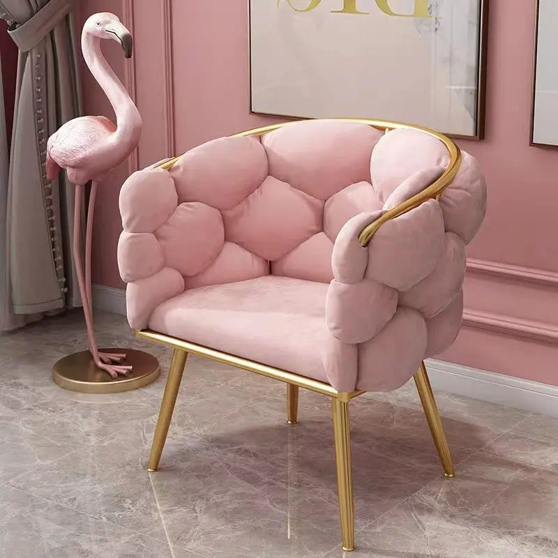European Dining Chairs Modern Nordic White Desk Chair Linen Vintage Chaises Salle Manger Light Luxury Style Furniture dining chair